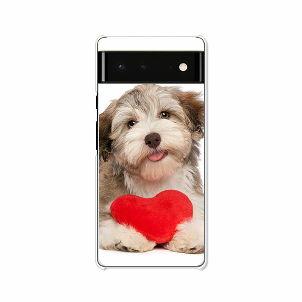 Google Pixel6 ケース/カバー 【ハートとわんこ クリアケース素材】グーグルピクセル6ケース スマホケース 携帯ケース 携帯カバー ピクセル6カバー pixel6 pixcel6 pxl6