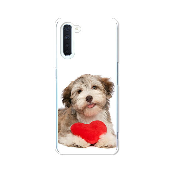 乐天商城 - OPPO Reno3 A ケース/カバー 【ハートとわんこ クリアケース素材】OPPOreno3aハードケース オッポリノ3Aカバー スマホケース オッポレノ3A 携帯ケース 携帯カバー シムフリー
