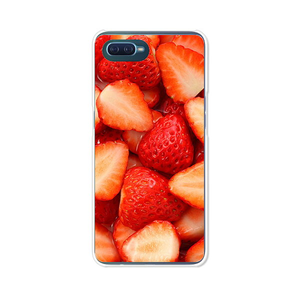 OPPO Reno A ケース/カバー 【Strawberry クリアケース素材】OPPORenoAハードケース オッポリノエーカバー スマホケース 楽天モバイル他 レノエー 携帯ケース 携帯カバー