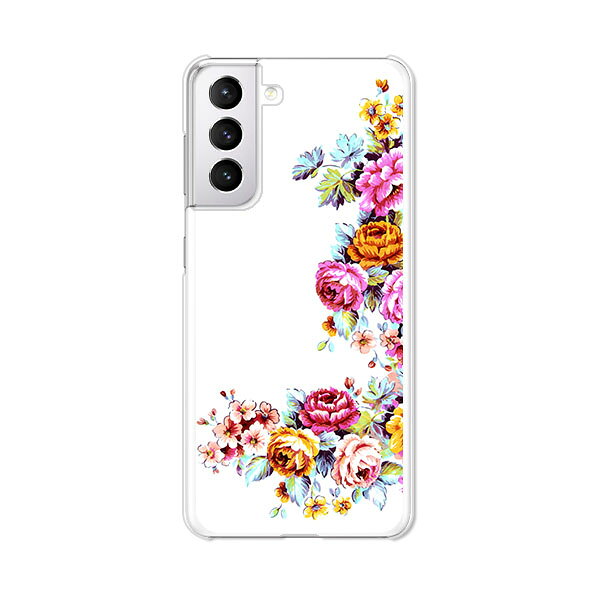 乐天商城 - Galaxy S21 5G SC-51B / Galaxy S21 5G SCG09 共通 ケース/カバー 【ワンポイントFLOWER クリアケース素材】sc51b スマホケース ギャラクシーS21 ケース ドコモ au galaxy s21 ケース 携帯カバー 携帯ケース