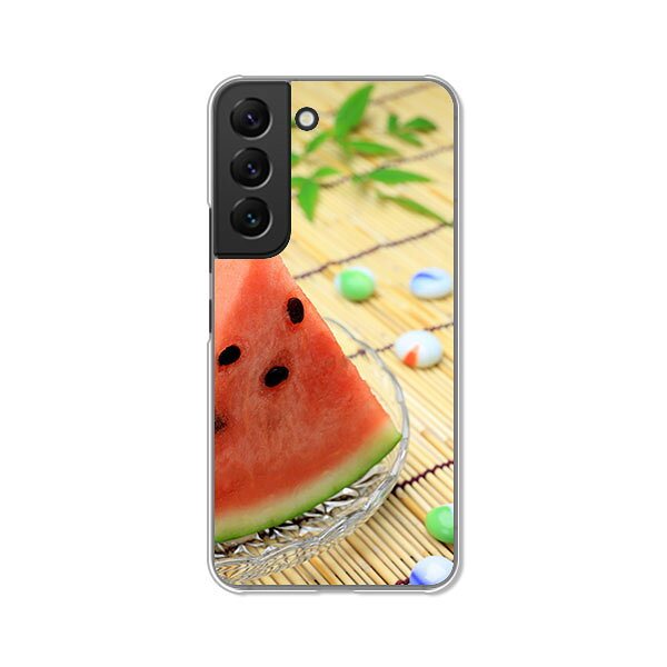 Galaxy S22 SC-51C / Galaxy S22 SCG13 カバー/ケース シリコンケースよりもコシがありゴミがつきにくいTPUカバー 【スイカ食べよ TPUソフトケース】ギャラクシーS22sc51cケース ドコモ au スマホケース 携帯ケース