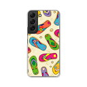 Galaxy S22 SC-51C / Galaxy S22 SCG13 カバー/ケース シリコンケースよりもコシがありゴミがつきにくいTPUカバー 【海辺のサンダル TPUソフトケース】ギャラクシーS22sc51cケース ドコモ au スマホケース 携帯ケース