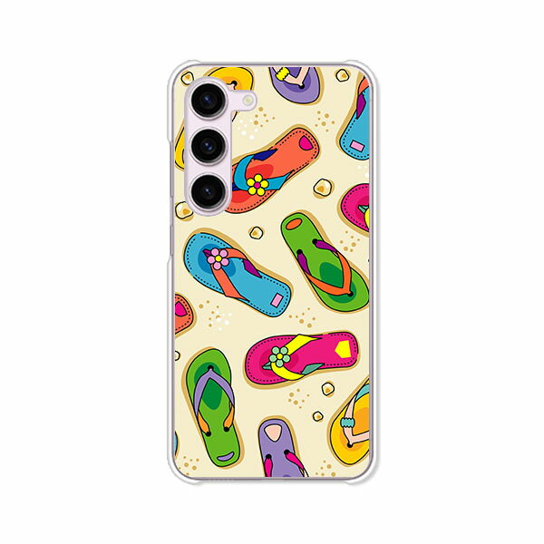 Galaxy S23 SC-51D / SCG19 / SM-S911C 共通 ケース/カバー 【海辺のサンダル クリアケース素材】ギャラクシーS23ケース docomo au ギャラクシーSC51Dケース