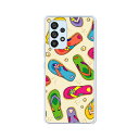 Galaxy A53 5G SC-53C / SCG15 共通 カバー/ケース シリコンケースよりもコシがありゴミがつきにくいTPUカバー 【海辺のサンダル TPUソフトケース】ギャラクシーA53 ケース スマホケース 携帯ケース