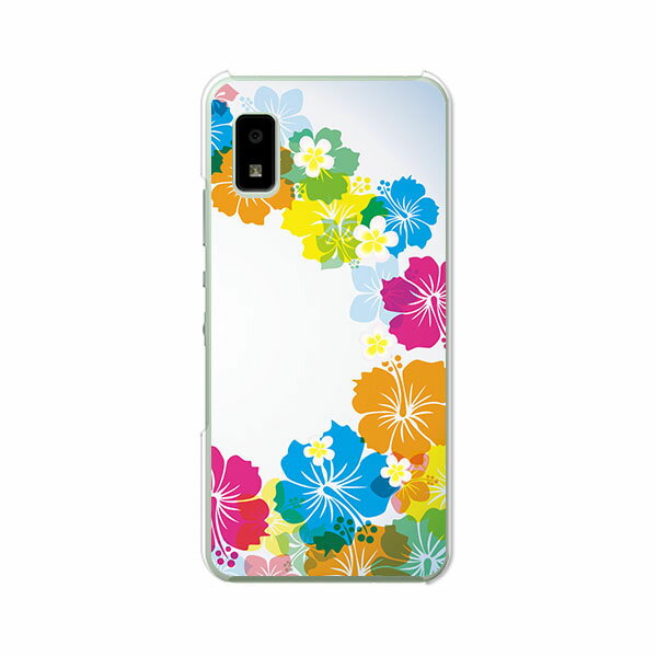 AQUOS wish3 SH-53D / A302SH / A303SH / SH-M25 共通 ケース/カバー 【ハイビスカスFLASH クリアケース素材】スマホケース 携帯ケース