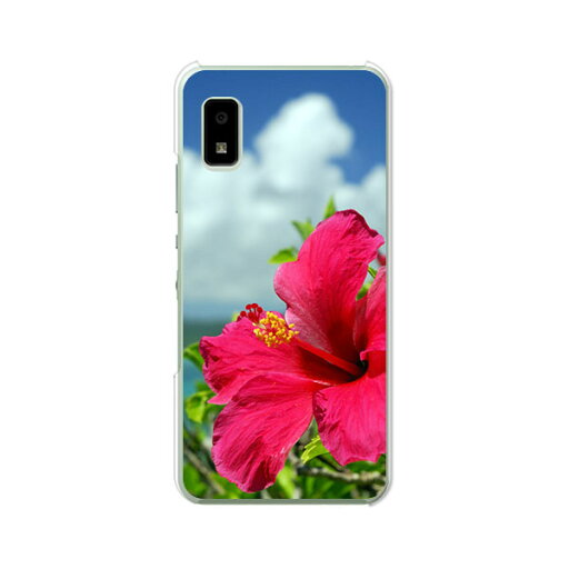 AQUOS wish3 SH-53D / A302SH / A303SH / SH-M25 共通 ケース/カバー 【ハイビスカスと海 クリアケース素材】スマホケース 携帯ケース AQUOS wish3 SH-53D / A302SH / A303SH / SH-M25 共通 ケース/カバー 【ハイビスカスと海 クリアケース素材】スマホケース 携帯ケース