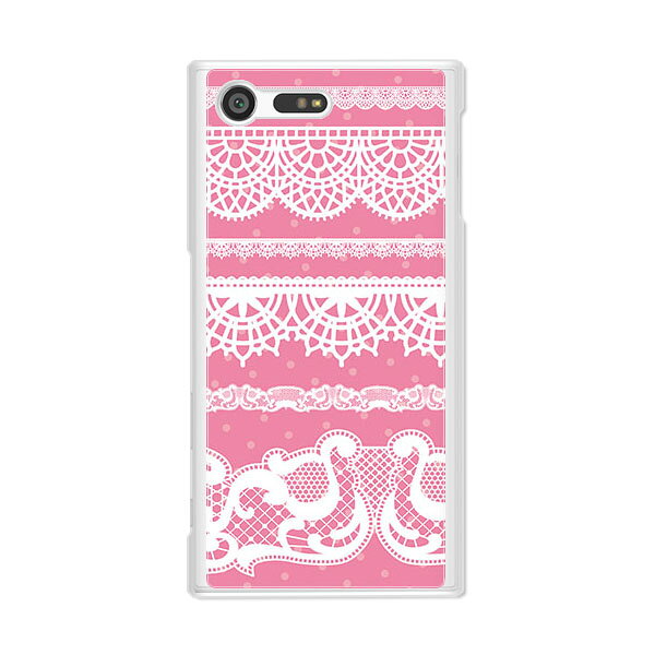 乐天商城 - Xperia X Compact SO-02J ケース/カバー 【Pinkレースボーダー クリアケース素材】エクスペリア SO02J ジャケット XPERIA docomo