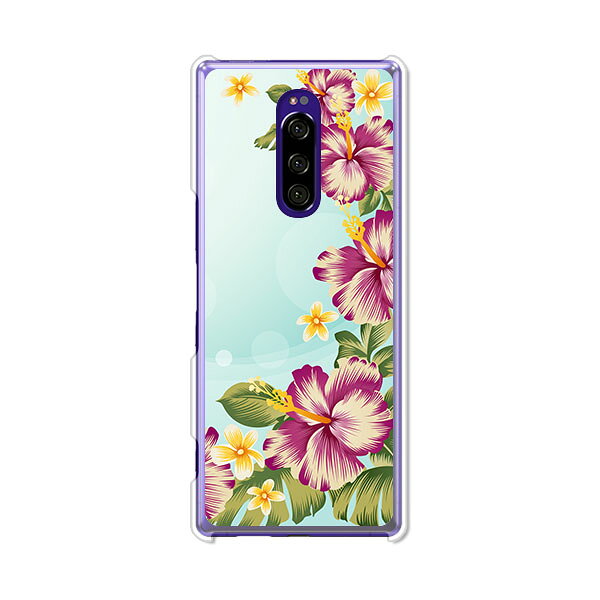 乐天商城 - Xperia 1 SO-03L/SOV40/802SO/J9110/Professional Edition J9150共通ケース/カバー 【南国模様 クリアケース素材】xperia1 so03l カバー エクスペリア1 SO-03L