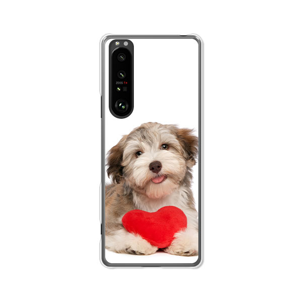 Rakuten - Xperia 1 III SO-51B / SOG03 /Xperia1 III 共通ケース/カバー 【ハートとわんこ クリアケース素材】エクスペリアワンマークスリーカバー ドコモ so-51b スマホケース Xperia1III携帯ケース