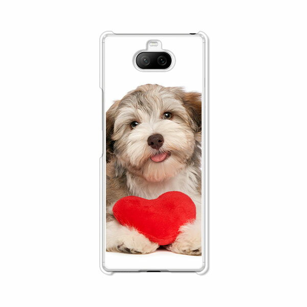 Xperia 8 SOV42/902SO/Xperia 8 Lite J3273共通 ケース/カバー 【ハートとわんこ クリアケース素材】Xperia8sov42ケース Xperia8Lite エクスペリア8カバー エクスペディア 携帯カバー