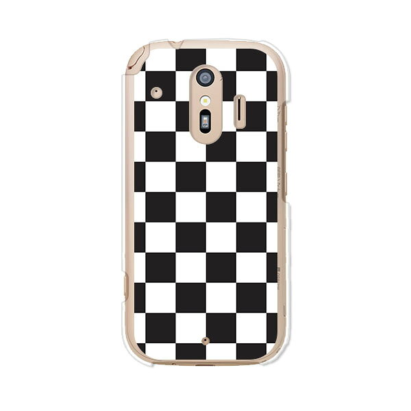 Rakuten - 送料無料 らくらくスマートフォン F-42A / らくらくスマートフォン me F-01L 共通 ケース/カバー 【チェッカーフラッグ】らくらくホンf42aケース f01lケース シリコンケースのような柔らかい携帯カバーも