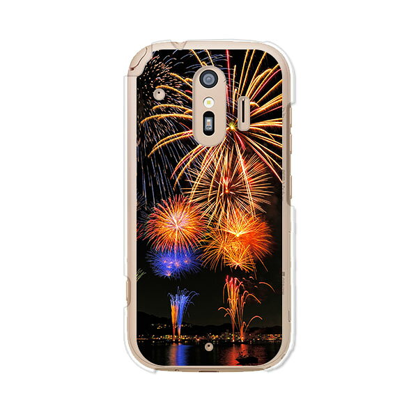 Rakuten - 送料無料 らくらくスマートフォン F-42A / らくらくスマートフォン me F-01L 共通 ケース/カバー 【花火：夏模様】らくらくホンf42aケース f01lケース シリコンケースのような柔らかい携帯カバーも