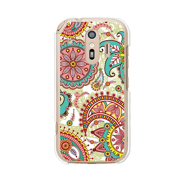 Rakuten - 送料無料 らくらくスマートフォン F-42A / らくらくスマートフォン me F-01L 共通 ケース/カバー 【カラフルペイズリー】らくらくホンf42aケース f01lケース シリコンケースのような柔らかい携帯カバーも