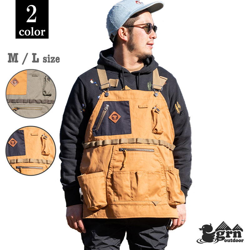 grn outdoor 火遊び キャンパー ベスト HIASOBI CAMPER  VEST キャンプ バーベキュー BBQ アウトドア 焚き火 男女兼用 オールシーズン M L  高級 ブランド バレンタイン プレゼント ギフト 難燃