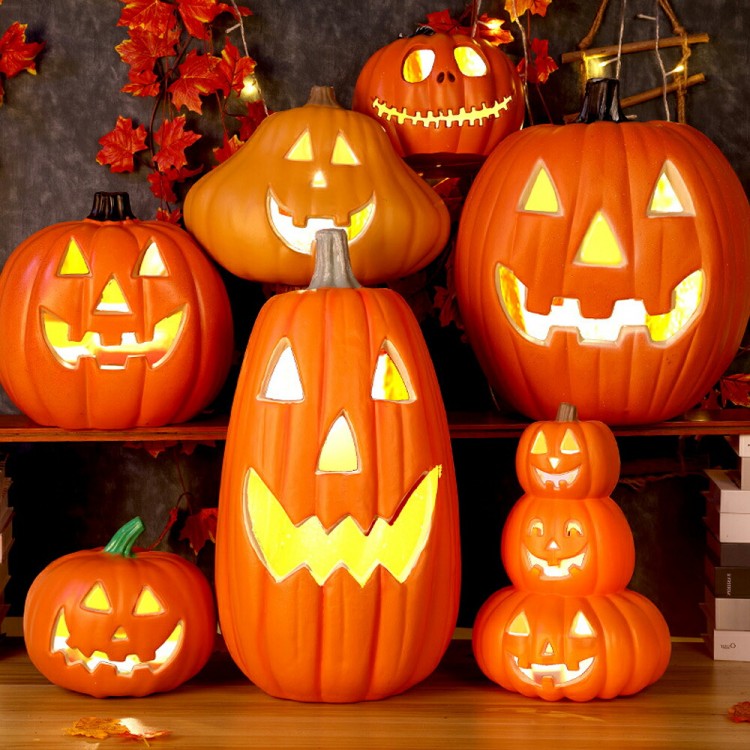 ハロウィン 飾り LED ライト カボチャ かぼちゃ ランタン パンプキン ジャックオ ...