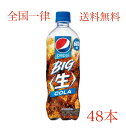 サントリーペプシ BIG〈生〉600mlペット×48本 数十種類ものスパイスの中から選び抜いた“生コーラスパイス”を配合し、非加熱製法で作りあげることで、生コーラスパイスのフレッシュな味わいが最大化され、ペプシ史上最高※レベルの爽快感”を実現。「生きかえるうまさ」を楽しみいただけます。 原材料糖類（果糖ぶどう糖液糖（国内製造）、砂糖）、食塩／炭酸、酸味料、カラメル色素、香料、カフェイン 成分・特性 エネルギー（100mlあたり）46kcal たんぱく質（100mlあたり）0g 脂質（100mlあたり）0g 炭水化物（100mlあたり）11.6g 食塩相当量（100mlあたり）0.05g カフェイン（100mlあたり）約10mg カリウム（100mlあたり）10mg未満 リン（100mlあたり）約30mg>