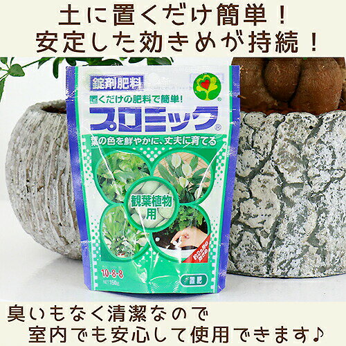 観葉植物用 肥料 プロミック 錠剤肥料 【植物と一緒にご購入で送料無料】簡単 鉢の上に置くだけ！ hyponex HYPONEX 園芸用品 園芸グッズ ハート肥料 無臭 ポイント消化 HYPONEX ハイポネックス ジャパン 園芸用品 簡易包装 便利