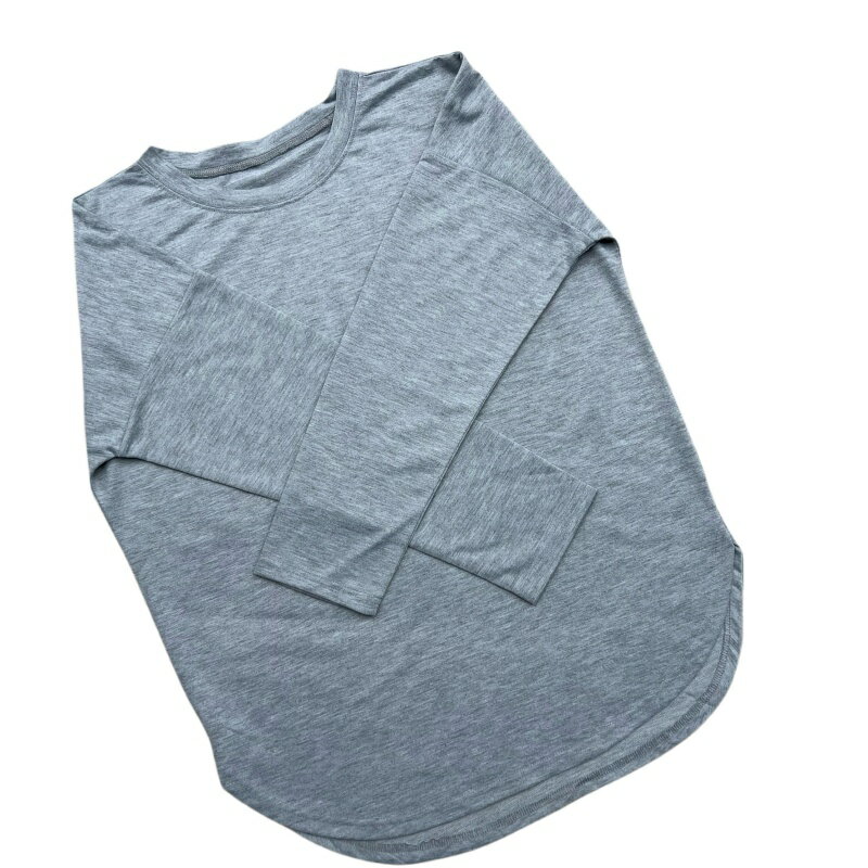 tシャツ レディース 長袖tシャツ ロンT カットソー プルオーバー ロングtシャツ ラウンド裾 ラウンドカット ルームウエア ゆったり 春秋