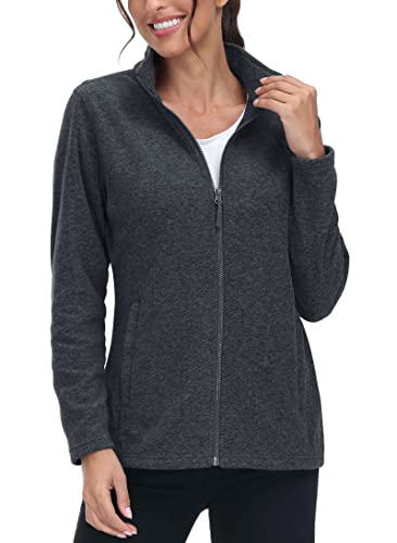 フリースジャケット レディース 薄手 防寒 登山アウター 冬物 ジップアップ ブルゾン 立ち襟 ボアジャケット 帯電防止 トレッキング ランニングウェア ブラック L