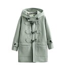 ダッフルコート レディース 学生 コート ダッフル ロング 白 ロングコート 学生用コート かわいい 制服 ネイビー 紺(M グリーン)