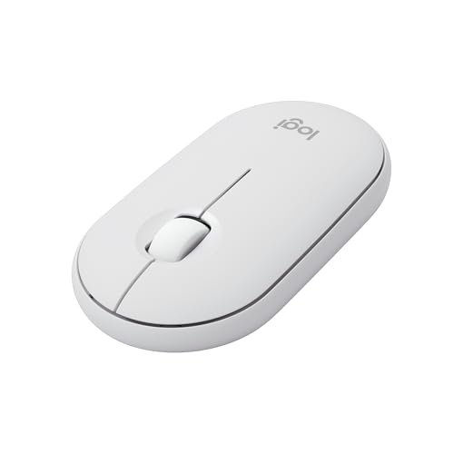 ロジクール ワイヤレスマウス PEBBLE MOUSE2 M350sOW 薄型 静音 Bluetooth Logi Bolt マウス 無線 ワイヤレス 左右対称 Easy-Switch 4000dpi 電池寿命24ケ月 windows mac Chrome Android iPad M350 オフホワイト