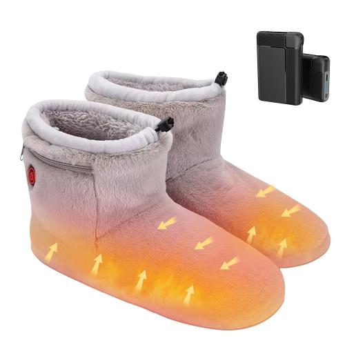 [soribia] 電気スリッパ フットウォーマー スリッパ 室内 USB足温器 歩ける 電気足温器 足元ヒーター 速暖 3段階温度調節 2個8000mAhバッテリー付き 軽量 秋冬 コードレス あったか 防寒対策 洗濯可 滑り止め 男女兼用