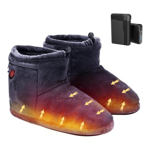 [soribia] 電気スリッパ フットウォーマー スリッパ 室内 USB足温器 歩ける 電気足温器 足元ヒーター 速暖 3段階温度調節 2個8000mAhバッテリー付き 軽量 秋冬 コードレス あったか 防寒対策 洗濯可 滑り止め 男女兼用