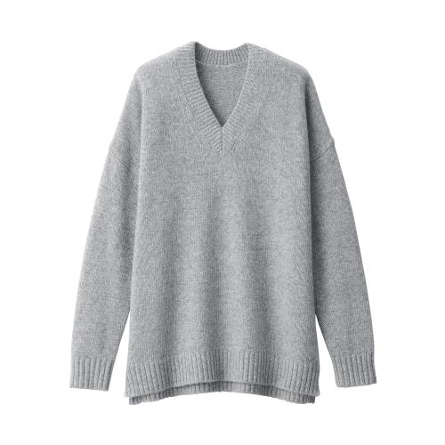 Rakuten - 無印良品 婦人 ヤク混Vネックセーター レディース BA1P9A4A ライトグレー 婦人M