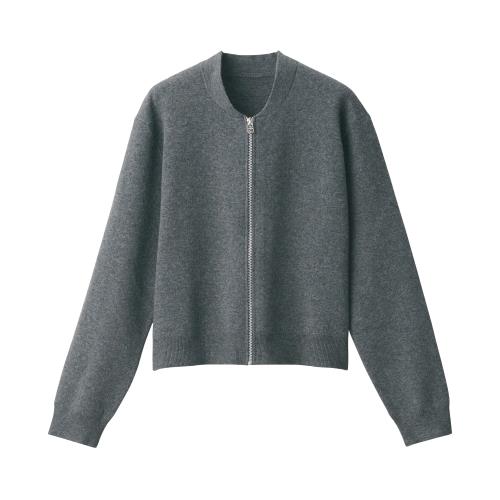Rakuten - 無印良品 婦人 ミラノリブ編みブルゾン レディース BA1P0A4A ダークグレー 婦人M
