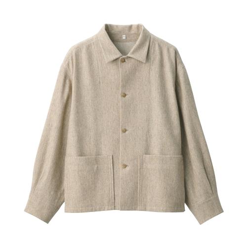 Rakuten - 無印良品 婦人 ウール混シャツジャケット レディース BG1QZA4A ベージュ 婦人S