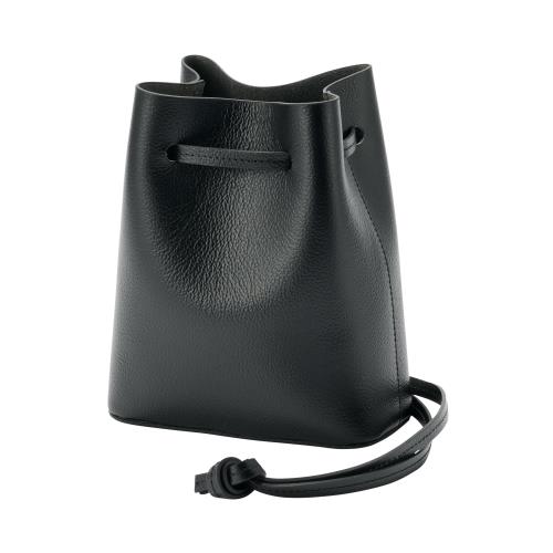Rakuten - 無印良品 ヌメ革 巾着バッグ ユニセックス大人 EGB70A5A 黒