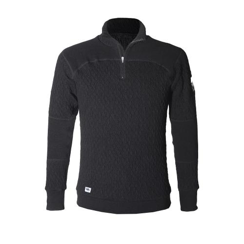 [ひだまり] 紳士用 エベレストプロ ハイネックアンダー 防寒インナー あったか肌着 [サピウム] [3重構造] L ダークブラック [EVPS902]