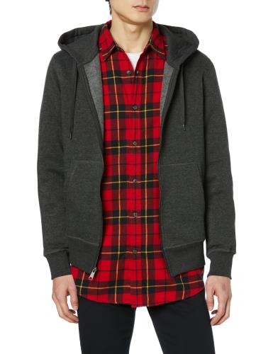 [ Essentials] パーカー ジップアップ 裏起毛 メンズ ヘザーチャコール M