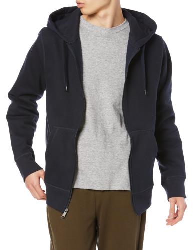 [ Essentials] パーカー ジップアップ 裏起毛 メンズ ネイビー M