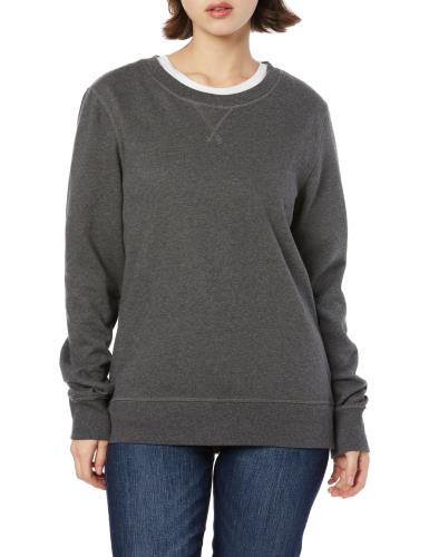 [ Essentials] プルオーバー スウェットシャツ クルーネック 裏起毛 レディース ヘザーチャコール M