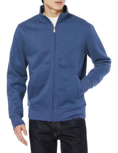 [ Essentials] スウェットシャツ ジップアップ モックネック フリース メンズ ヘザーブルー M