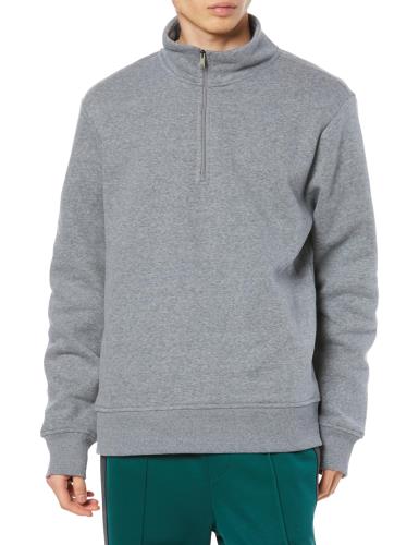 [ Essentials] プルオーバー スウェットシャツ クォータージップ フリース 長袖 メンズ ヘザーミディアムグレー L