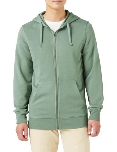 [ Essentials] パーカー ジップアップ フレンチテリー 長袖 メンズ セージグリーン S