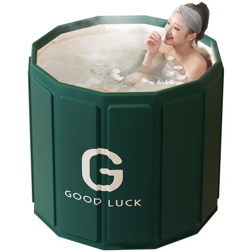 浸かれ ポータブルバスタブ ポリ塩化ビニル材質 円形 折り畳み式 バスタブ グリーン 150リットル クラシック スタイル 70*65cm