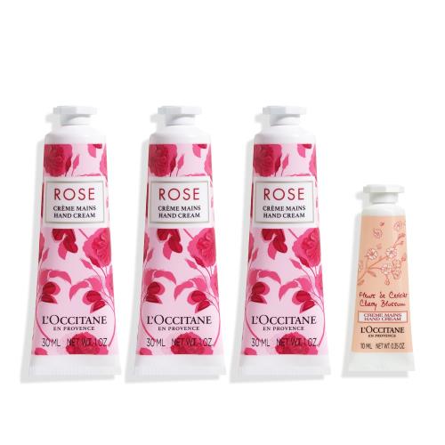 福袋ローズハンドクリームアソートセット ローズハンドクリーム30ml×3本にチェリーブロッサムハンド ...