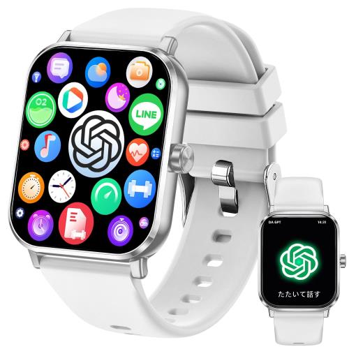 スマートウォッチ Smart Watchchatgpt対応2026最新Bluetooth5.4 通話機能 AI 日本語対応通話機能付き1.85インチHD大画面 活動量計 腕時計音楽再生 運動/ゲーム/テレワ