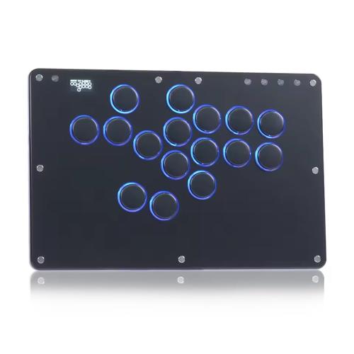 T16 PROブラック レバーレスコントローラーが新登場！ 薄型で天板広め。一般的なアーケード筐体よりも押し心地が優れている、真っ黒ボディがとてもかっこよくて、ボタンは静音強め、滑り心地が絶秒！レバーよりも入力スピードが向上し、コマンド技を素早く出せるため、戦闘力も格段にアップ！つまり、ファイティングスティックより、レバーレス アケコンの最大の利点は、方向キーによる遅延やレスポンス度合いはこちらの方が圧倒的な優位に感じられます。 対応機種 基盤/システムは低遅延のRaspberry pi pico GP2040-CEを搭載、ファームウェアのアップデートにも対応可能。対応機種：Windows 10以降/ Steam Deck/PS3/PS4/Switch/Raspberry Pi(Lakka、RetroPie、Recalbox、Batocera)/MiSTer/Android、Linux、iPadOS、macOS.　PS5とXBOX本体接続に接続する際は、互換性を確保するため、追加の専用コンバーターが必要です。 PS4/PS5/XBOX本体接続へのご注意喚起 For PS4/PS5本体の接続については、サイト（haute42.com/supports/）またはマニュアルを参照して設定する必要があるので、よくお読みください。本製品はPS5本体でPS4ゲームをサポートしていますが、PS5やXBOXに接続する際は、互換性を確保するため、追加の専用コンバーターが必要です。弊社では、PS4/PS5に対応したBooter5コンバーターと、XBOX用のBrook Wingman FGCを取り扱っています。 ボタン交換が可能 RGB カスタマイズボタンは静音強めのKailh クリスタル 薄型スイッチを使用、押し心地が絶秒！発光パターンは4種類、配色は概ね好きな色に設定でき、ボタンを押した時だけ別の色に光らせることも可能です。なお、ボタンはホットスワップに対応しているため、本体の開閉が不要、易くスイッチやキーキャップを交換してカスタマイズ可能で、メンテナンス性が高い。 圧倒的な機能他のレバーレスには無い機能が盛りだくさんです。・連射機能あり。・アナログスティックの変更。・SOCD選択機能付き。・キーボード操作の割り当てが可能。・プロファイルを4つまで保存できて使用中にワンボタンで変更可能。・LEDで光る、パターン選択可能。・ボタン交換。・EXT ポートとM1/M2カスタムキー。・方向キーを同時押しした際の細かい設定。・ボタンのマッピング機能なども有り、機能面では優れています。例えばSOCDクリーナーを変えたりオフにしたり、いっそゲームコントローラーではなくキーボードとして認識させるなんてこともGP2040-CEなら出来ます。 接続・設定1、接続 日本語取扱説明書のよう指定のボタンを押しながらUSBポートに接続することで、対応機器と簡単に接続できます。 2、設定 Webコンフィギュレーションとは、本製品をパソコンと接続して、ボタンのアサインや各種設定のオンオフができます。スタートボタンを押しながらPCと接続します。液晶画面にWebコンフィギュレーションモードと表示されるので、Webブラウザを開いてアドレスに「192.168.7.1」と入力。うまく接続出来るとホーム画面になり、色々設定が出来ます。 パッケージ内容 製品サイズ 296*196*12.8mm、重さ 940g。T16 PROブラック 本体（16個ボタン）X1、USBケーブルX1、スイッチプラーX1、6mmボタンキャップ×2、滑り止めパッド×6、日本語取扱説明書X1。