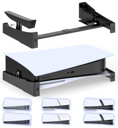 PS5/PS5 Slim/PS5 Pro対応PS5 Slim 横置きスタンド 放熱改善 転倒防止 地震対策 傷付き防止 新型PS5スタンド PS5/PS5 スリム 通常版とデジタル版両対応 PS5周辺機器 黒