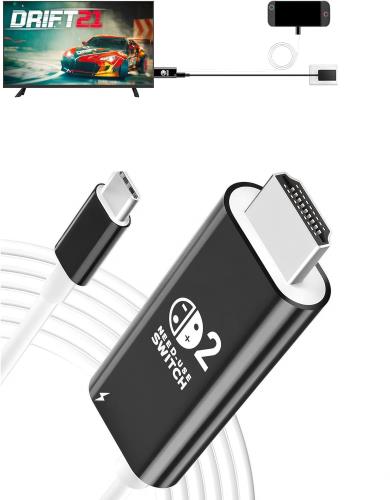 対応機種この Switch2ドック は、オリジナルのSwitch 2 / Switch 有機EL/switch モデルのドックに代わるものです。Switch 2用 テレビ接続ケーブル、このSWITCHドックは充電モードとTVモードの2つのモードを提供します。Switch2だけではなく、すべてのType-cインタフェースのスマートフォン、充電モードでは、充電しながらゲームをプレイできます。TVモードでは、ゲーム画面をSwitchからTVに切り替えることができます。本製品のケーブルを接続するだけで、簡単にTVやモニターに映像を出力できます。（★ご注意：1Switch Liteとの互換性はありません。2本製品を通じてSWITCHからyoutubeを見ることはできません。） PD 100W急速充電Switch2用 充電ドックのPD Delivery 3.0は100W大電力充電をサポートしている。電源アダプタをベースに接続すると、デバイスを充電できます。充電しながらゲームをすることができます。（Switchゲーム本体のオリジナルAC電源アダプターを使用することをお勧めします。）充電保護システムは過充電、過放電、過熱または短絡を防止する機能があり、強力で安全な充電を確保する。このシステムは安全で信頼性が高い。 HDMI 4K@60Hz HD大画面Switch2用ドックのHDMIインタフェースサポート4K@60Hz高解像度。高性能チップを搭載し、ちらつきや遅延がなく、安定した映像データ伝送を実現します。4K画質と60Hzの高リフレッシュレートを実現し、遅延なく快適にゲームをプレイでき、大画面でゲームを楽しむことで、友人と気軽にエンターテインメントを楽しむことができます、より快適なゲーム体験をお楽しみいただけます。 高品質＆安定性と高性能チップを採用し、画面を点滅させず、遅延なし、データ伝送がより安定している、より良いゲーム体験をもたらすスイッチ2ミニドックです。Type-C HDMIが優質銅コアを採用され、頑丈なアルミニウムに包まれ、ケーブルが引っ張りから保護されています。PD出力100W、充電時間を大幅に短縮し、高速充電を実現します。充電しながら素晴らしいゲーム体験を楽しむことができます。 注：使用中にテレビやディスプレイがゲームのインターフェースを認識できない場合は、スイッチに接続されているType-Cポートを抜き、インターフェースを再接続してください。 持ち運びに便利スイッチ ドック は一つHDMIケーブルと一つPDポート、および一つType-Cケーブルがあり、を含んで、コンパクトの多機能アダプターです。Switch 2用ドックはプラグアンドプレイで使いやすく、ゲーム、映画鑑賞、会議、仕事、授業、展覧会などさまざまな場面で利用でき。このSwitch 2ミニドックはケーブル長2メートルで、細身ながらも丈夫で、安定した使用感を実現しています。純正ドックよりもコンパクトなので、収納や持ち運びも簡単です。折りたたむとSwitch 2のHDMIケーブルはわずか20cmになり、旅行にも最適です。Type-Cインターフェースを搭載したすべてのスマートフォン、ノートパソコン、タブレット、プロジェクターなどと互換性があります。