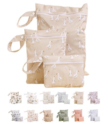 ichiiroおむつポーチ 防水 軽量・撥水 3サイズ×3点セット オムツ入れ ベビーカー 水着バッグ 汚れ物入れ おしりふき お着替え 保育園 旅行 プール 出産祝い プレゼント 男の子 女の子 大きめXLのダブルジップ ジム ヨガ スイミング (アヒル)