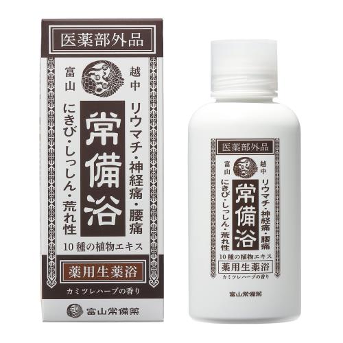 医薬部外品常備浴 富山常備薬 薬用入浴剤 大容量400mL(20回分) 液体 富山の温泉水使用 保湿 発汗 生薬エキス配合 10種の植物エキス ギフト 薬用生薬浴 (透明黄色の湯色 カミツレハーブの香り, 400mL 1本)薬用生薬浴 ギフト
