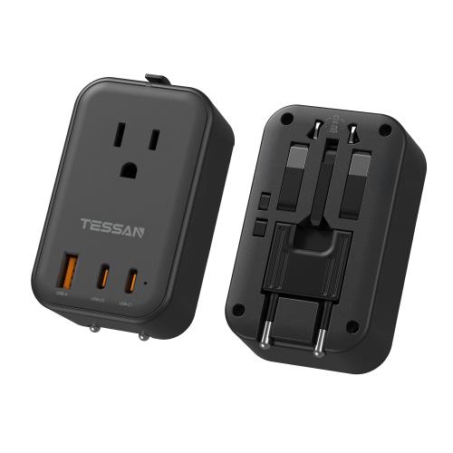 TESSAN 海外用変換プラグ 全世界対応 超薄型旅行用コンセント C/BF/O/Aタイプ マルチ変 ...