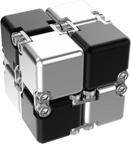 マジックキューブ 2x2 インフィニティキューブ Infinity Cube マジックキューブ MagicCube 立体パズル インフィニティ フィジェット キューブ 大人向けゲーム 頑丈で重い 減圧おもちゃ 持ち運び (DIY版 黒色シルバー合わせ)