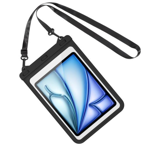MoKo タブレット用防水ケース 13インチまで適用 iPad防水ケース 首掛けバンド付き 浴室 お風呂 プール 水泳 砂浜 海水浴 iPad Pro12.9 など13in以下のタブレットに対応 Black