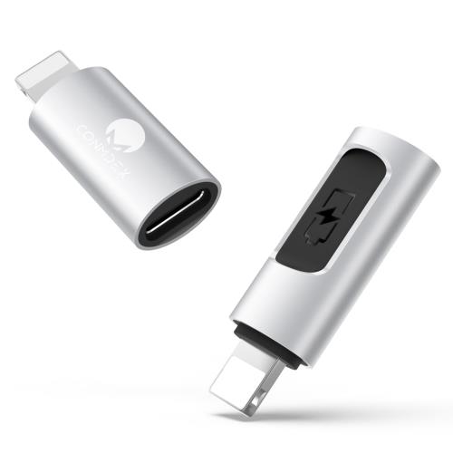 2セットCONMDEX typec lightning 変換 アダプター pd対応 36W急速充電 アルミ合金ケース タイプc iOS変換 コネクタ iPhone14 13などに対応（シルバー）